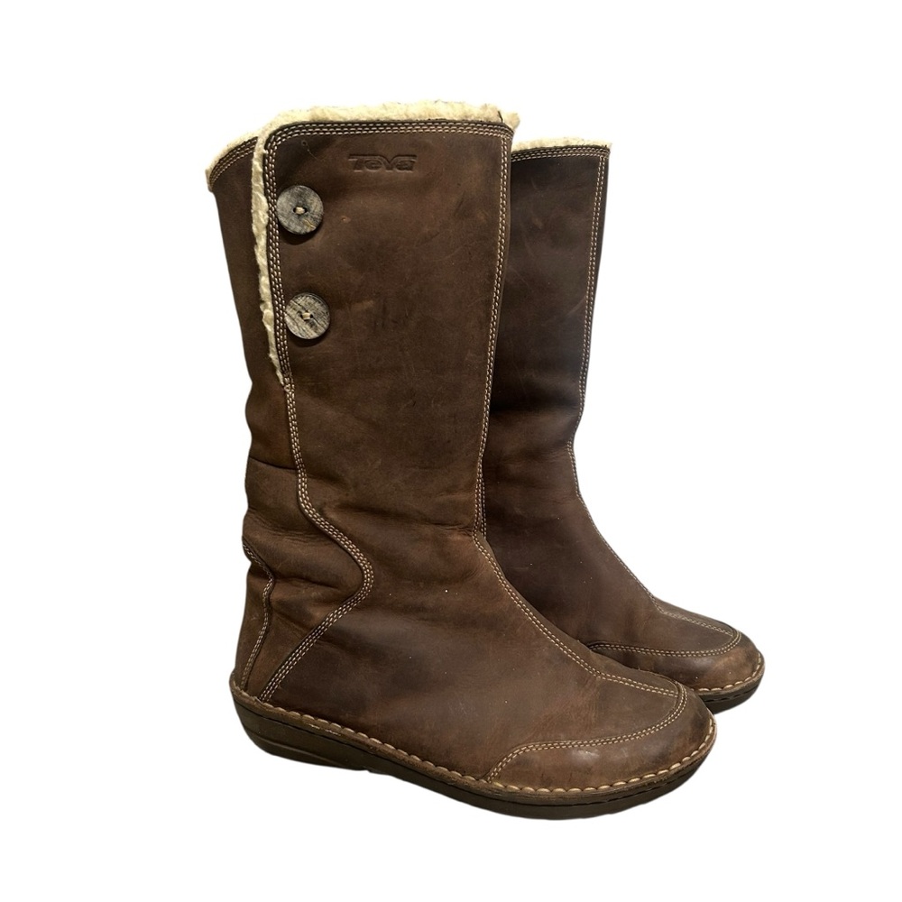 Teva Tonalea Brown Waterproof Leather Winter Boots Size 6.5
